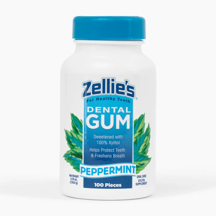 (image for) Zellie's Xylitol Dental Gum - Peppermint 100ct Jar